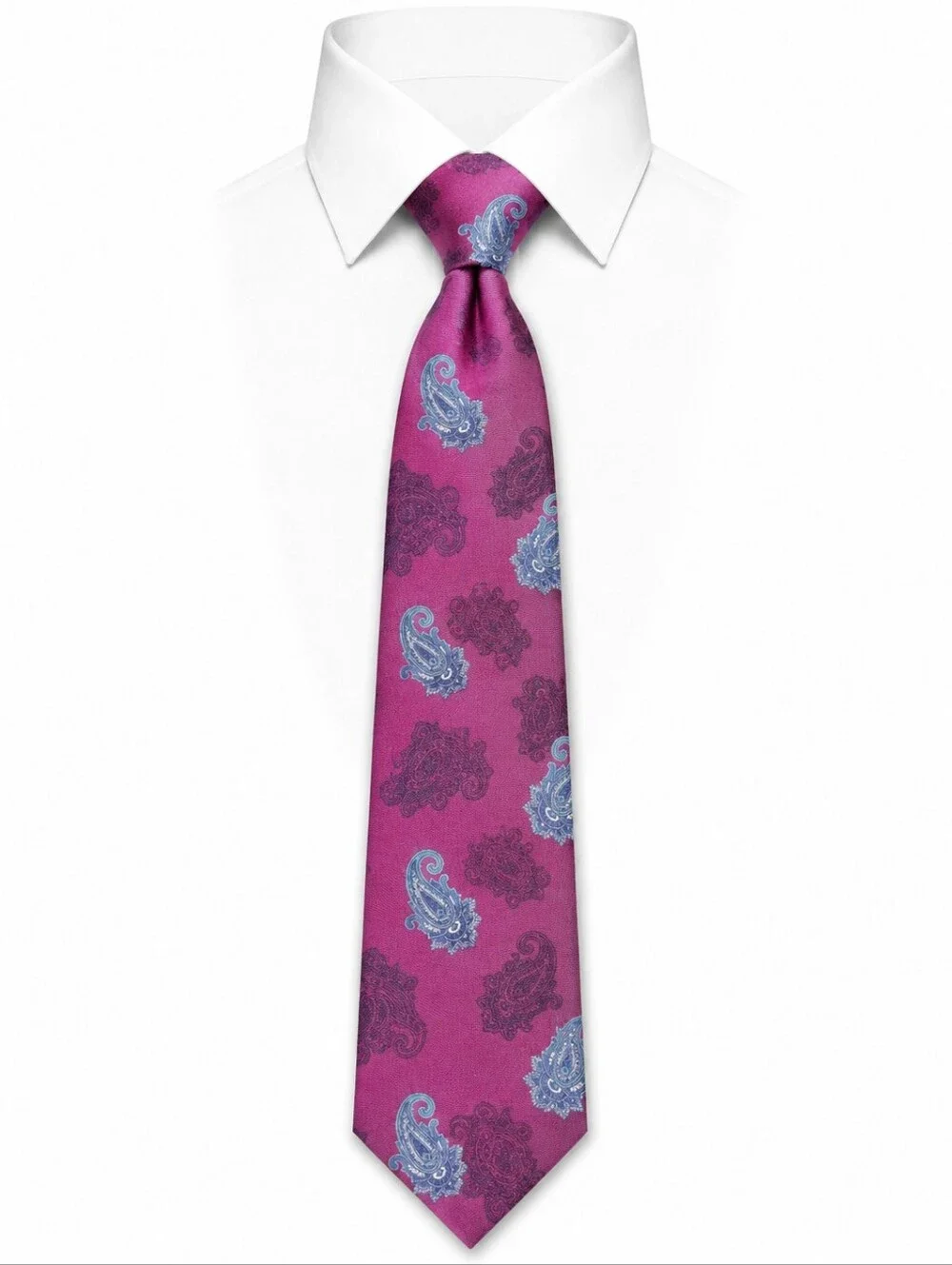 CHRISTIAN DIOR | Paisley Silk Designer Tie Burgundy Blue‎ Italy USA | 57.5